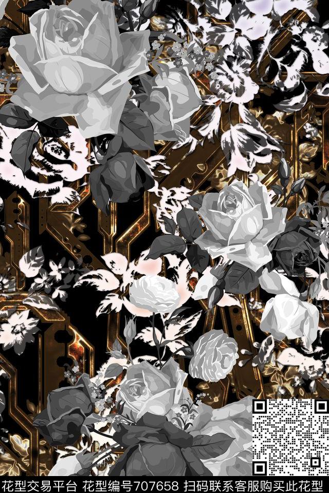 flowersarrowsyellow数码印花华亿平台下载（图片编号: 707658） - 瓦栏（Walan）