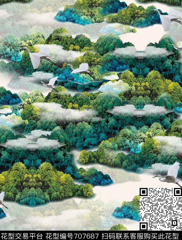 抽象底纹鹅数码印花华亿平台下载（图片编号: 707687） - 瓦栏（Walan）