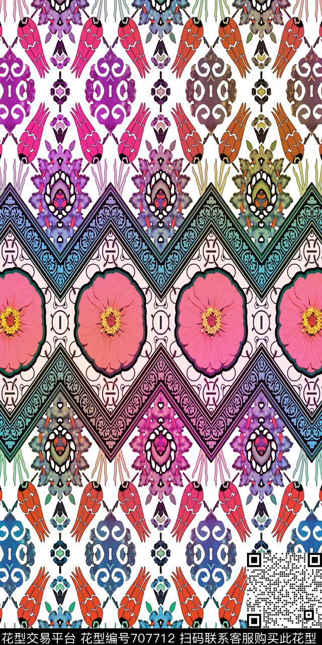 圆圈圆形几何数码印花华亿平台下载（图片编号: 707712） - 瓦栏（Walan）