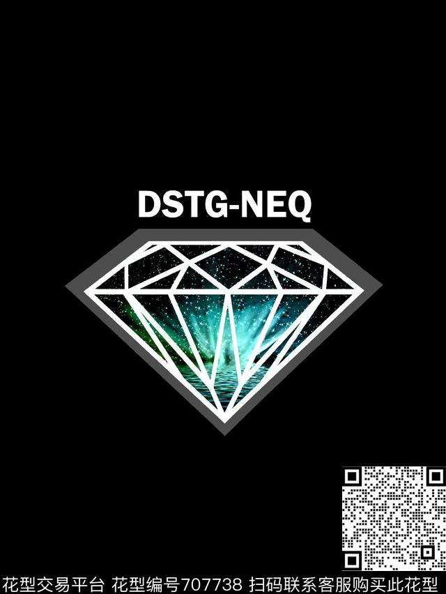 钻石几何男装T恤数码印花华亿平台下载（图片编号: 707738） - 瓦栏（Walan）