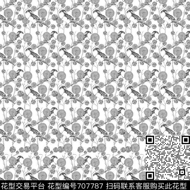 花朵花卉花鸟蜡染传统印花华亿平台下载（图片编号: 707787） - 瓦栏（Walan）
