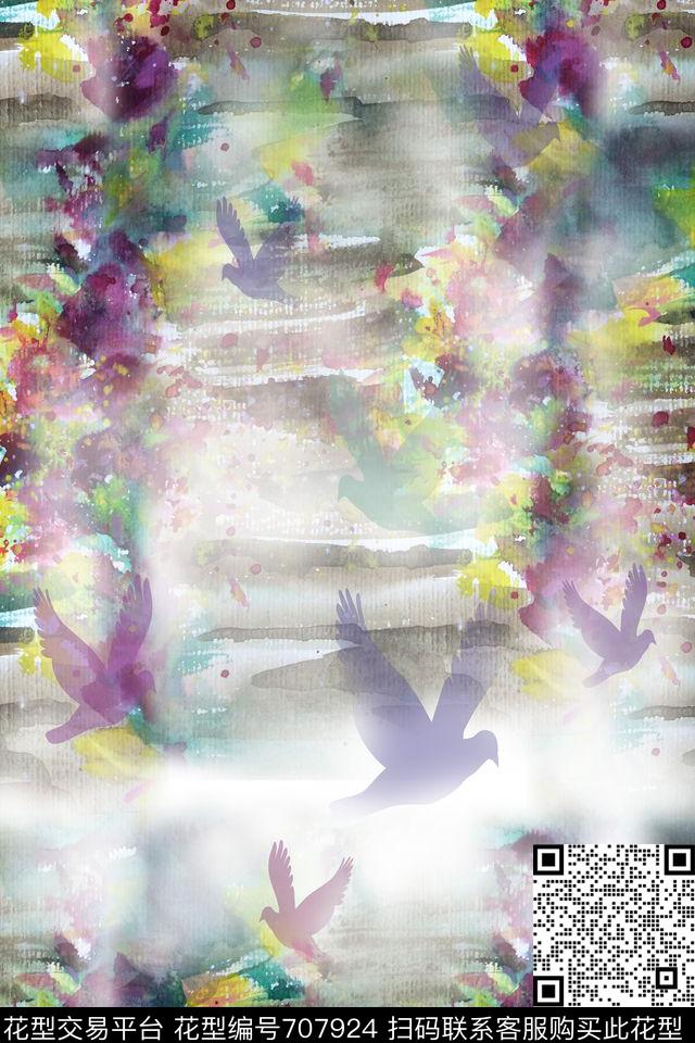 风景花卉707924数码印花华亿平台下载（图片编号: 707924） - 瓦栏（Walan）