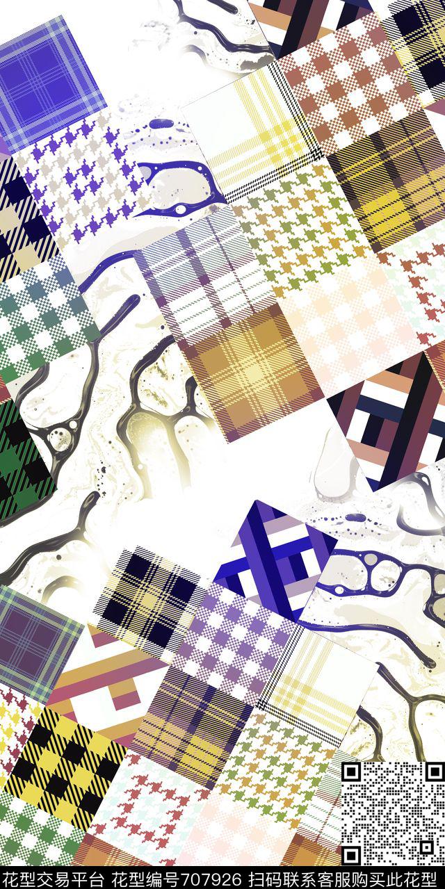 颜色色块几何数码印花华亿平台下载（图片编号: 707926） - 瓦栏（Walan）