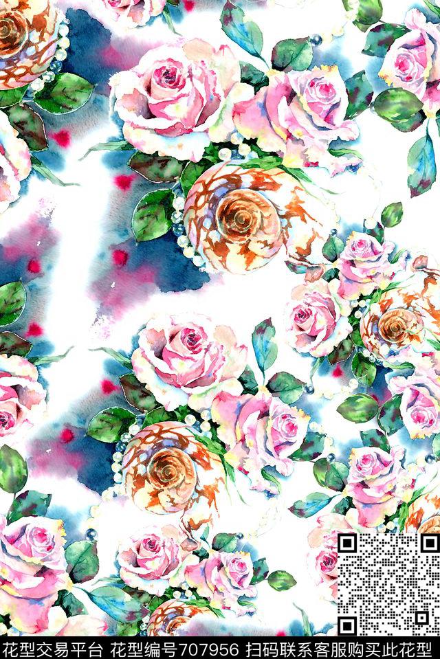 花卉女装小碎花数码印花华亿平台下载（图片编号: 707956） - 瓦栏（Walan）