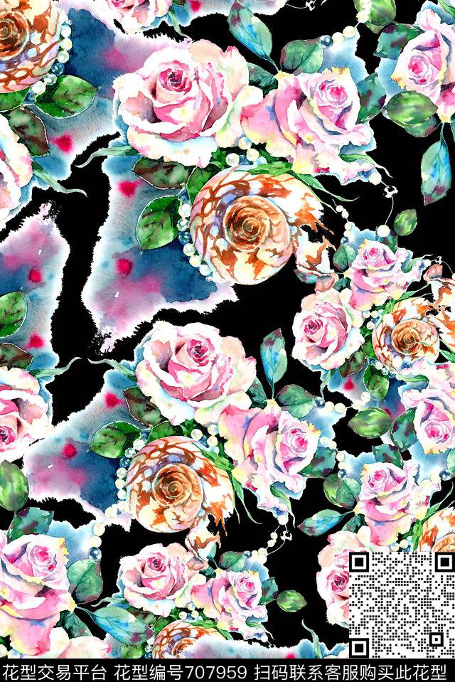 花卉女装小碎花数码印花华亿平台下载（图片编号: 707959） - 瓦栏（Walan）