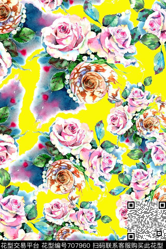 花卉女装小碎花数码印花华亿平台下载（图片编号: 707960） - 瓦栏（Walan）