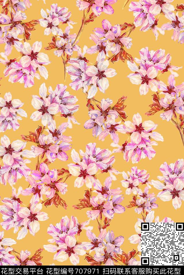 花卉女装小碎花数码印花华亿平台下载（图片编号: 707971） - 瓦栏（Walan）