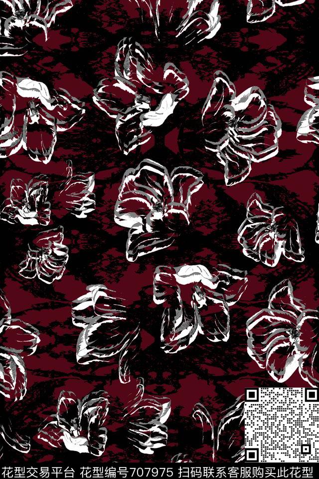 花卉男装女装数码印花华亿平台下载（图片编号: 707975） - 瓦栏（Walan）