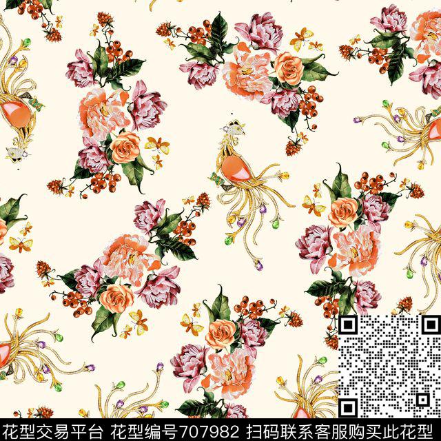乱花花朵花卉数码印花华亿平台下载（图片编号: 707982） - 瓦栏（Walan）