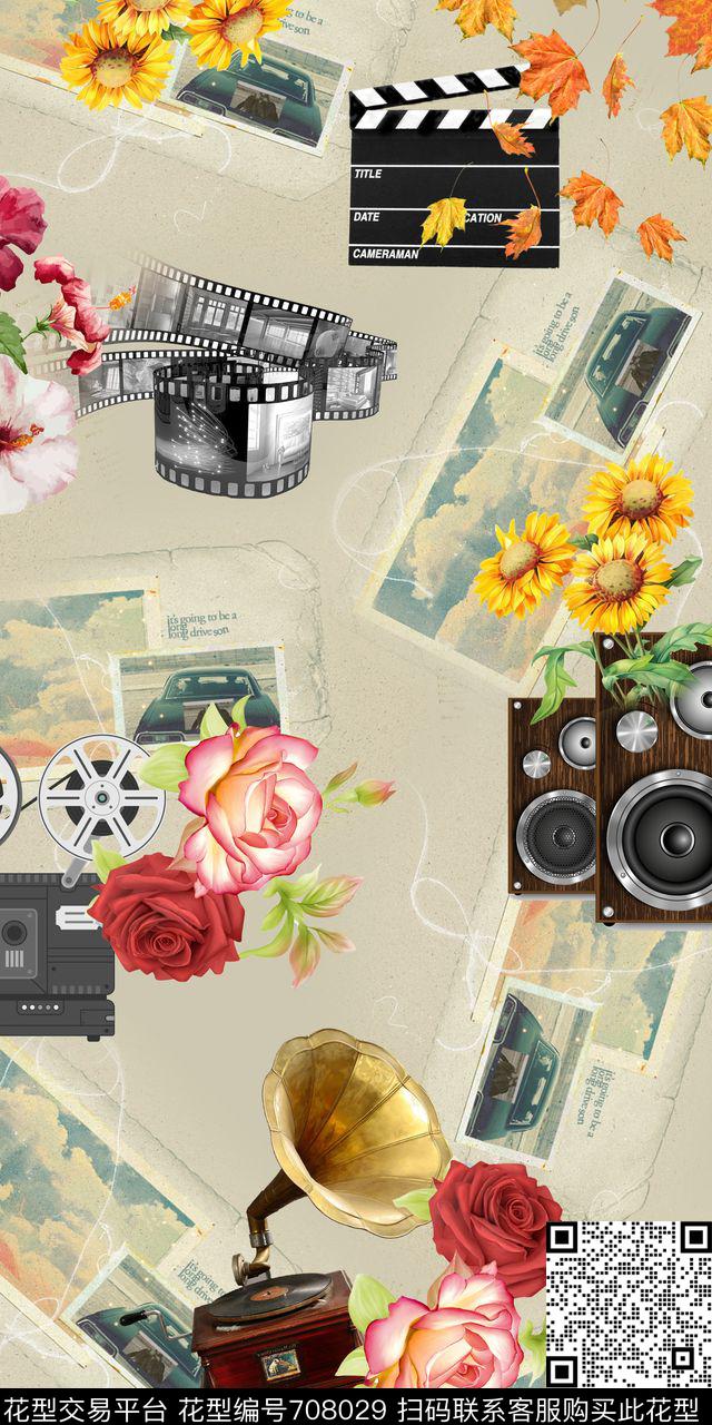 音响复古花卉数码印花华亿平台下载（图片编号: 708029） - 瓦栏（Walan）