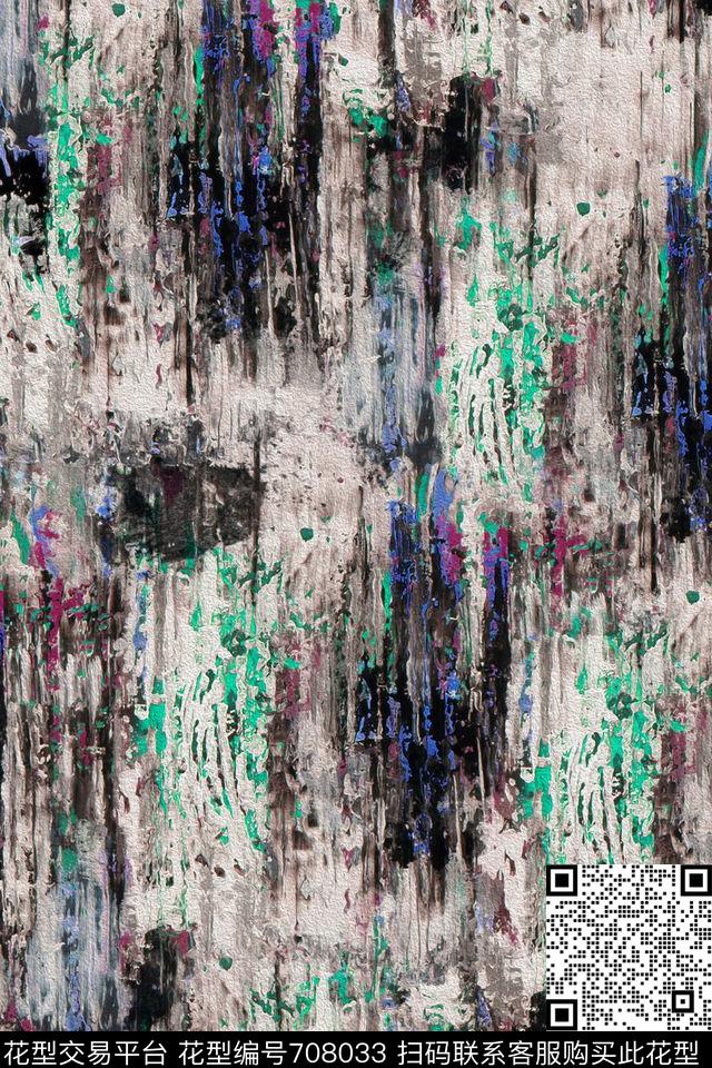 油墨笔触油画肌理数码印花华亿平台下载（图片编号: 708033） - 瓦栏（Walan）