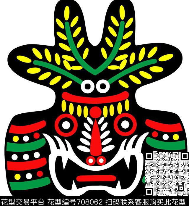 清新鬼神男装传统印花华亿平台下载（图片编号: 708062） - 瓦栏（Walan）