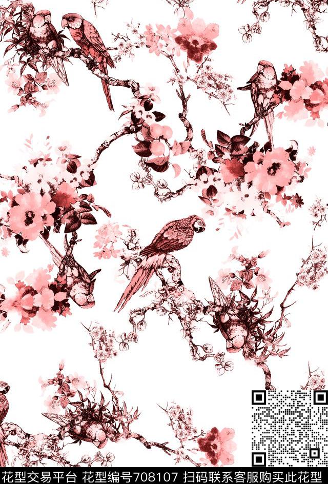 中国风青花瓷民族风数码印花华亿平台下载（图片编号: 708107） - 瓦栏（Walan）