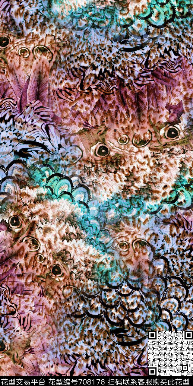 东南亚卷草纹民族风数码印花华亿平台下载（图片编号: 708176） - 瓦栏（Walan）