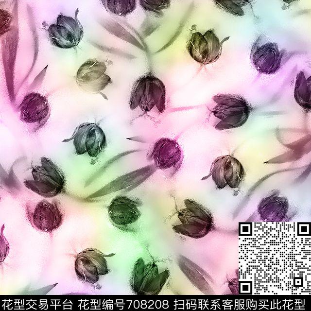 百合花朵花卉数码印花华亿平台下载（图片编号: 708208） - 瓦栏（Walan）