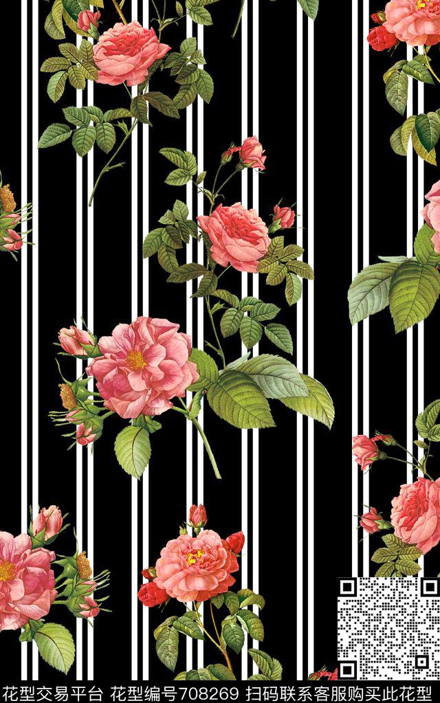 时尚大方花卉数码印花华亿平台下载（图片编号: 708269） - 瓦栏（Walan）