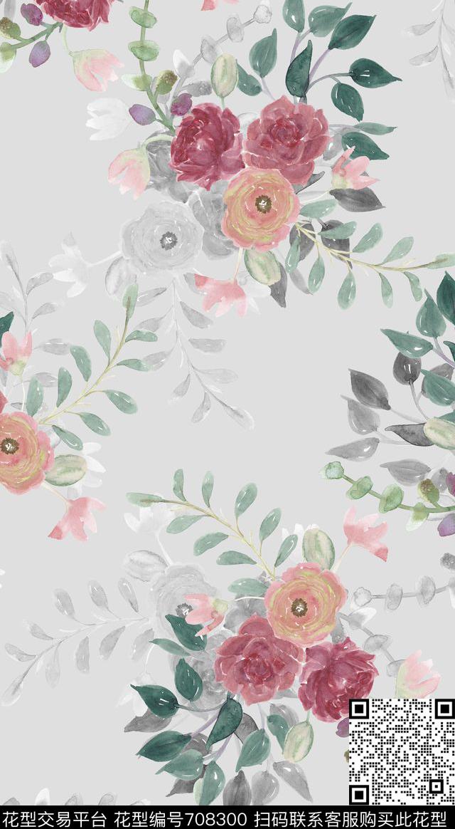 精美日式手绘数码印花华亿平台下载（图片编号: 708300） - 瓦栏（Walan）