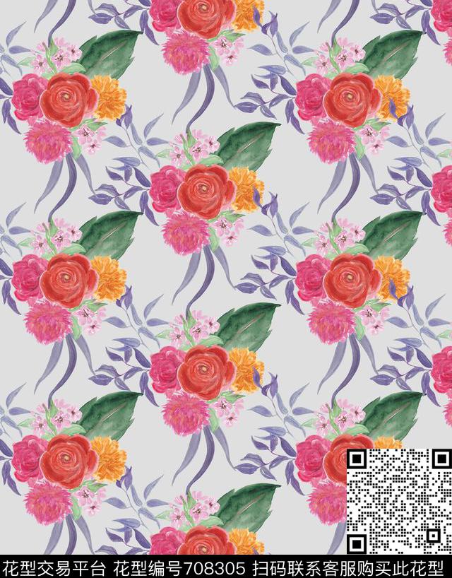 精美日式手绘数码印花华亿平台下载（图片编号: 708305） - 瓦栏（Walan）