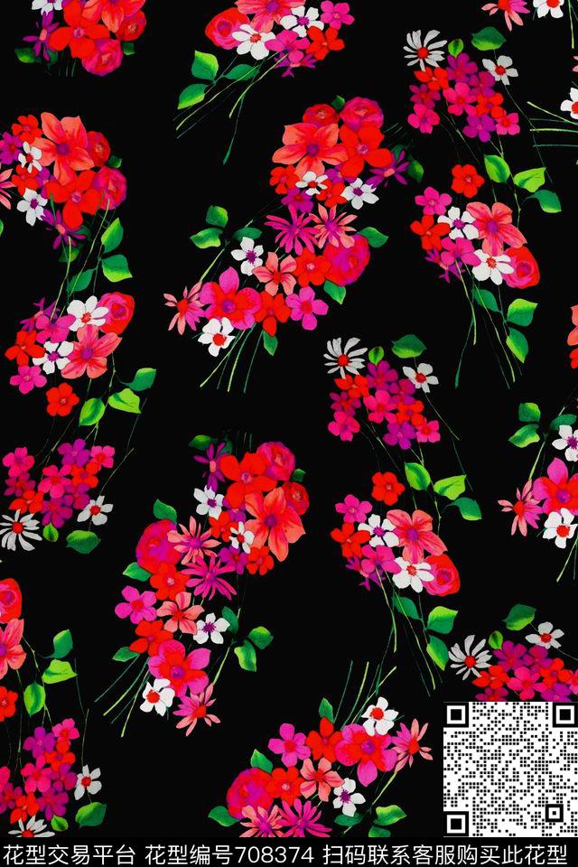 小碎花乱花女装数码印花华亿平台下载（图片编号: 708374） - 瓦栏（Walan）