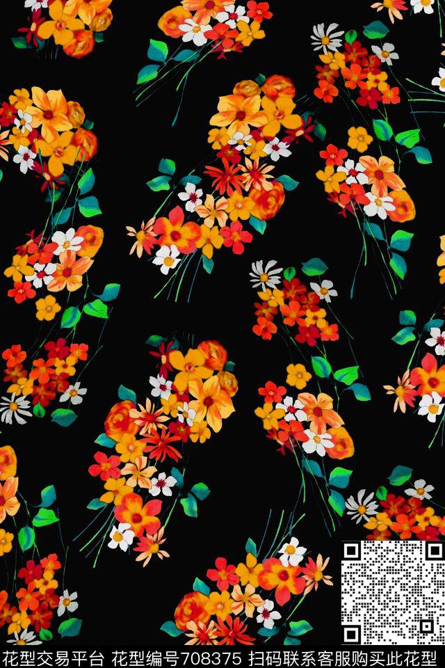 小碎花乱花女装数码印花华亿平台下载（图片编号: 708375） - 瓦栏（Walan）