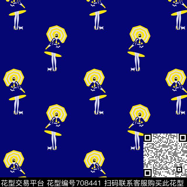 高跟鞋趣味撑雨伞的女孩传统印花华亿平台下载（图片编号: 708441） - 瓦栏（Walan）