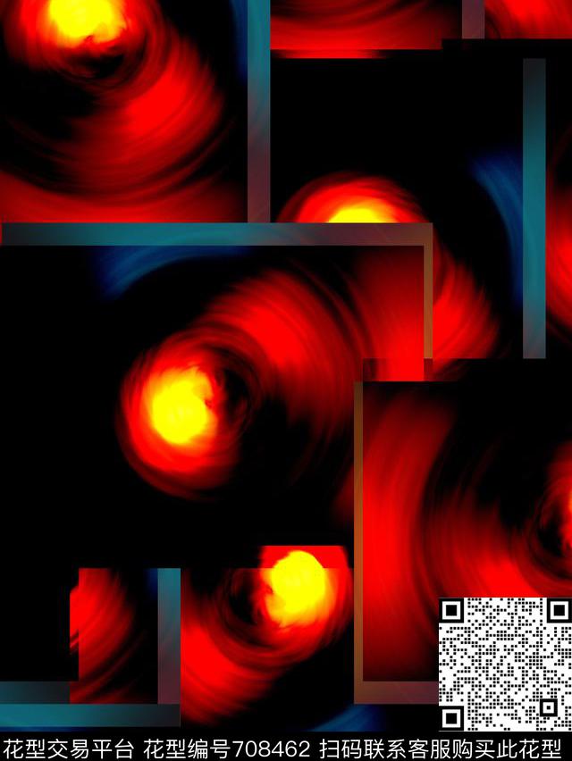 抽象现代方格数码印花华亿平台下载（图片编号: 708462） - 瓦栏（Walan）