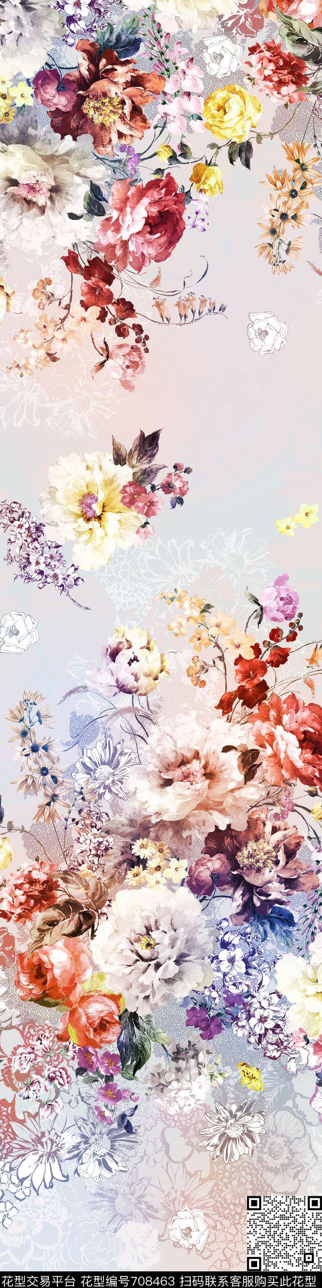 定位华亿平台家纺华亿平台花朵大花数码印花华亿平台下载（图片编号: 708463） - 瓦栏（Walan）