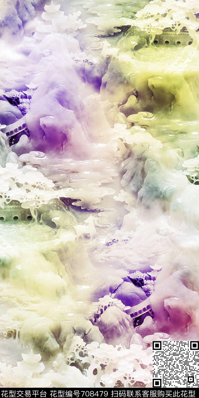 抽象3D立体雕花数码印花华亿平台下载（图片编号: 708479） - 瓦栏（Walan）