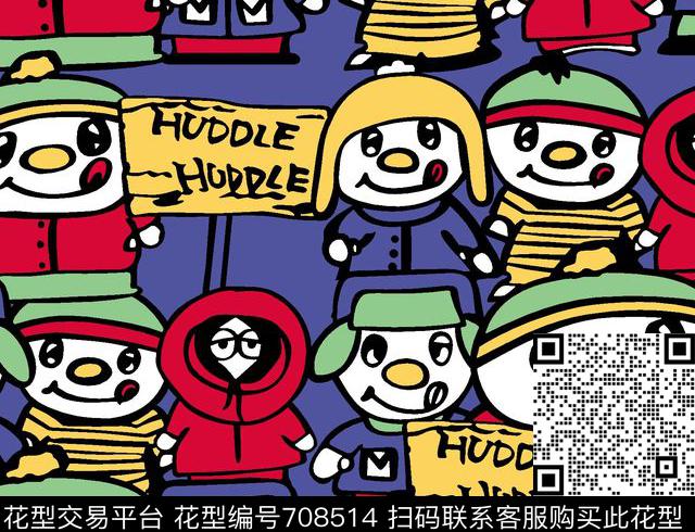 小熊卡通娃娃头数码印花华亿平台下载（图片编号: 708514） - 瓦栏（Walan）