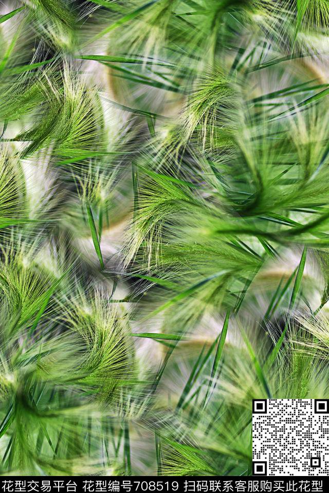 抽象植物草丛朦胧纹理印花时尚潮流大牌女装裙子泳装清爽艳丽印花时尚春夏华亿平台印花数码印花华亿平台下载（图片编号: 708519） - 瓦栏（Walan）