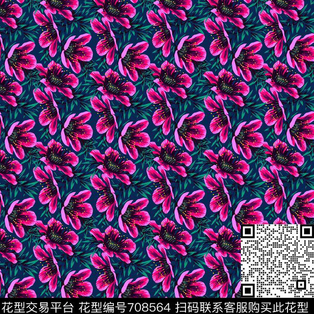 小碎花花朵花卉数码印花华亿平台下载（图片编号: 708564） - 瓦栏（Walan）