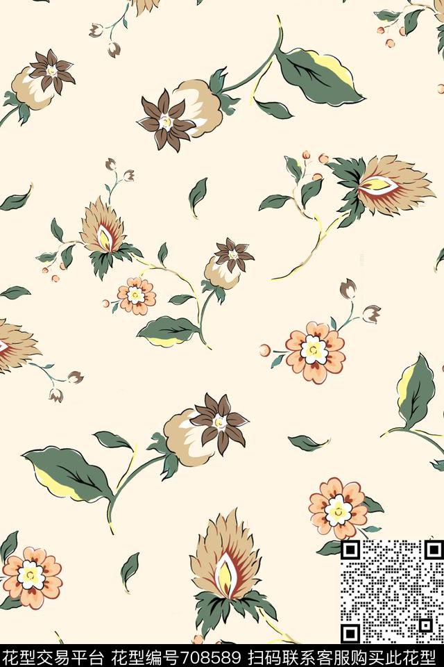 花卉数码印花华亿平台下载（图片编号: 708589） - 瓦栏（Walan）
