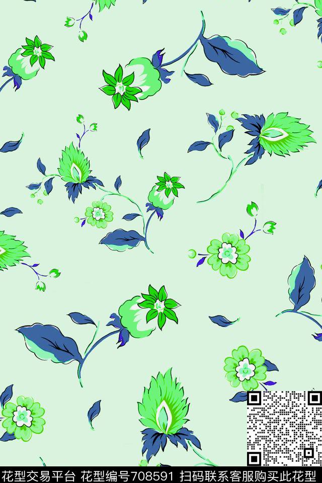 花卉数码印花华亿平台下载（图片编号: 708591） - 瓦栏（Walan）