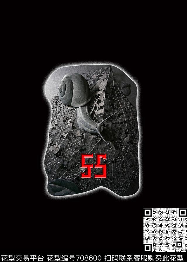 个性原创黑白数码印花华亿平台下载（图片编号: 708600） - 瓦栏（Walan）