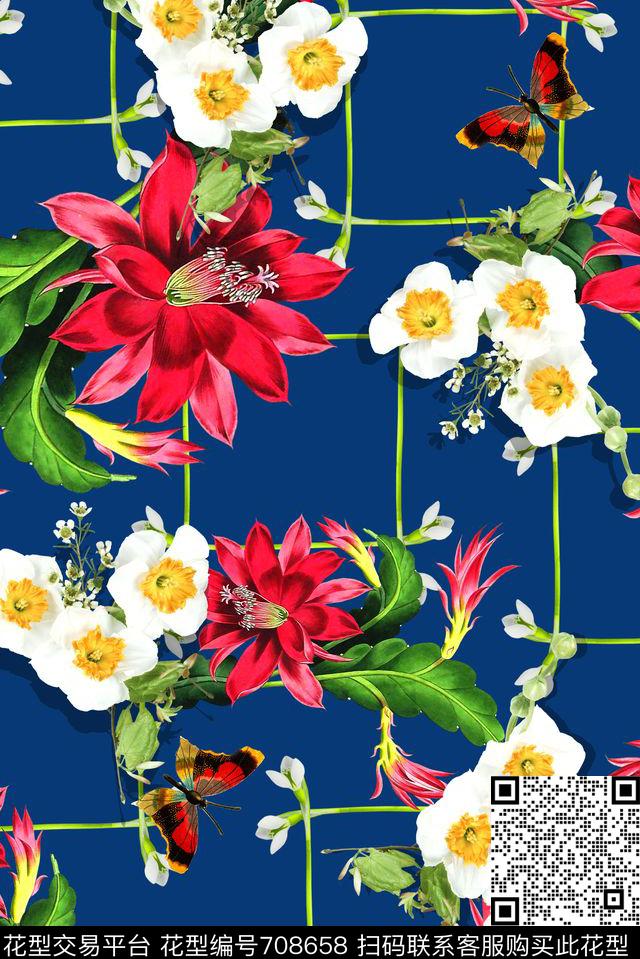 花卉女装小清新数码印花华亿平台下载（图片编号: 708658） - 瓦栏（Walan）