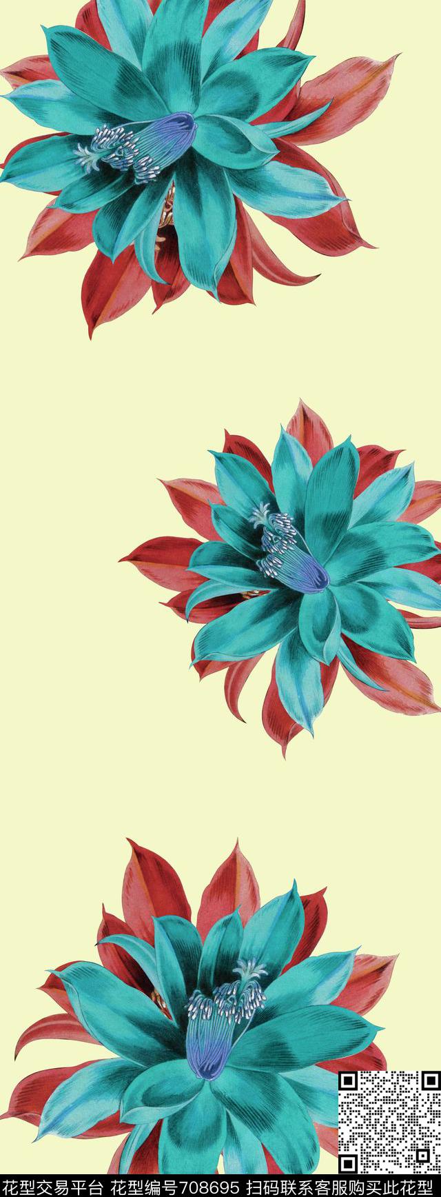 大牌丝巾长巾花卉数码印花华亿平台下载（图片编号: 708695） - 瓦栏（Walan）