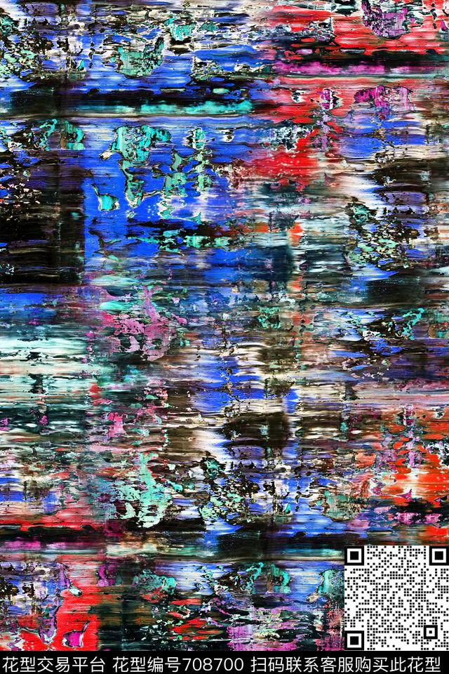 油墨抽象肌理图案笔触数码印花华亿平台下载（图片编号: 708700） - 瓦栏（Walan）