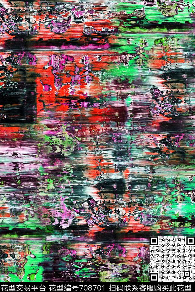 油墨抽象肌理图案笔触数码印花华亿平台下载（图片编号: 708701） - 瓦栏（Walan）