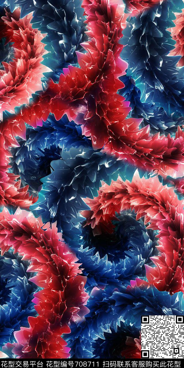 螺旋抽象尾巴数码印花华亿平台下载（图片编号: 708711） - 瓦栏（Walan）