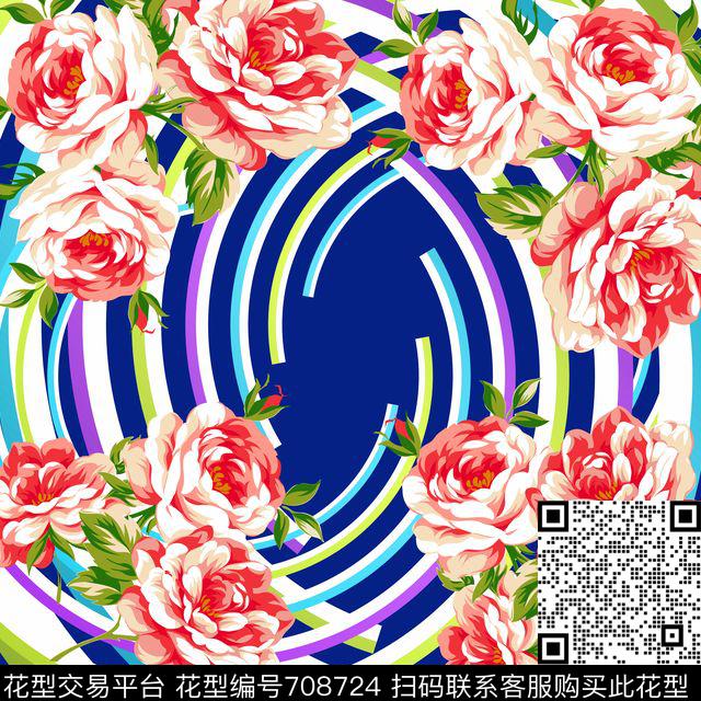 大牌花卉丝巾方巾传统印花华亿平台下载（图片编号: 708724） - 瓦栏（Walan）