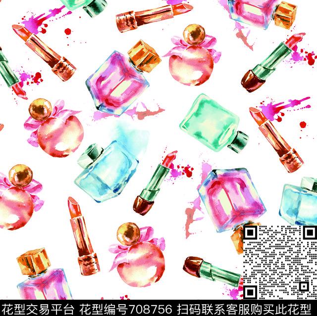 口红香水瓶趣味数码印花华亿平台下载（图片编号: 708756） - 瓦栏（Walan）
