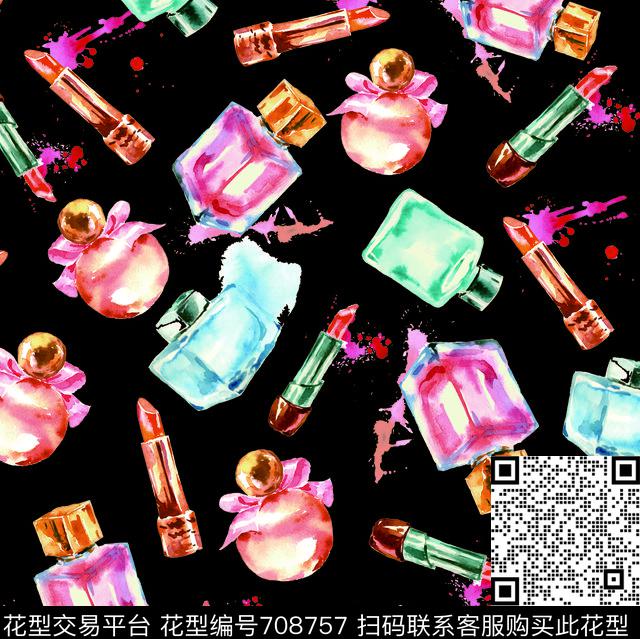 口红香水瓶趣味数码印花华亿平台下载（图片编号: 708757） - 瓦栏（Walan）