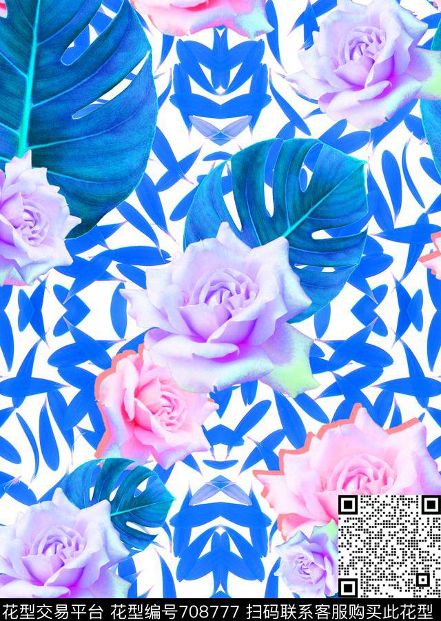 抽象自然泳装MAX-热带风情数码印花华亿平台下载（图片编号: 708777） - 瓦栏（Walan）