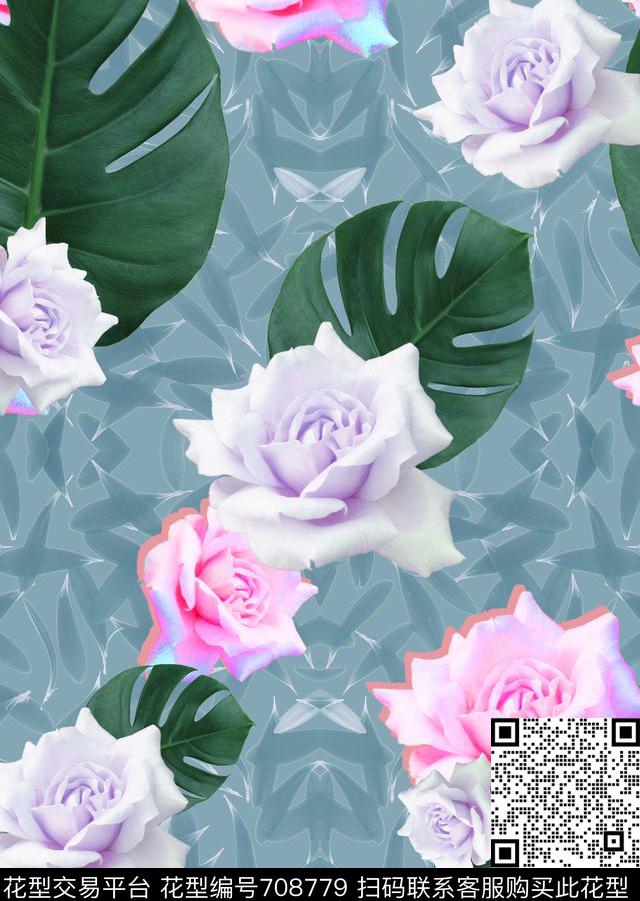 抽象自然泳装MAX-热带风情数码印花华亿平台下载（图片编号: 708779） - 瓦栏（Walan）