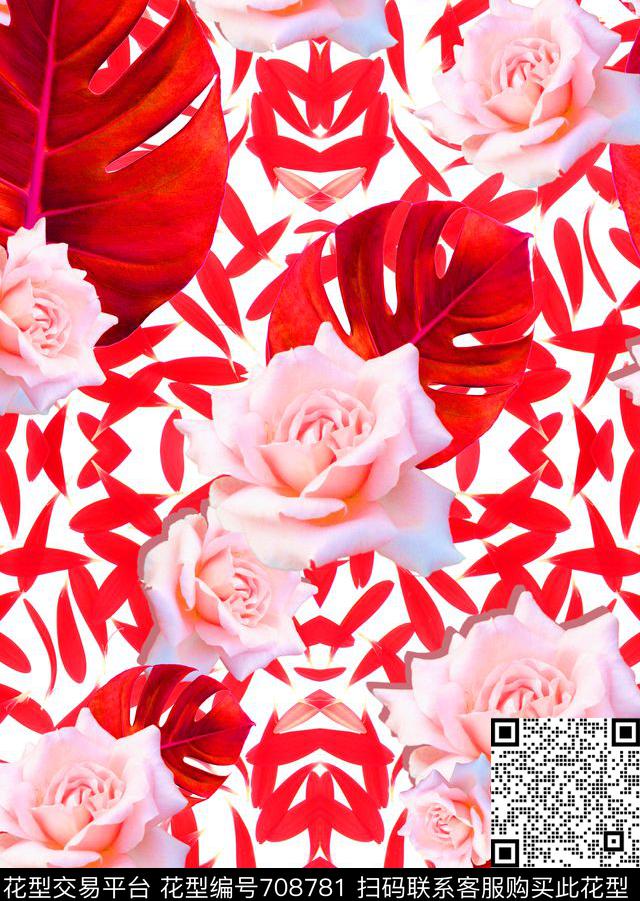 抽象自然泳装MAX-热带风情数码印花华亿平台下载（图片编号: 708781） - 瓦栏（Walan）