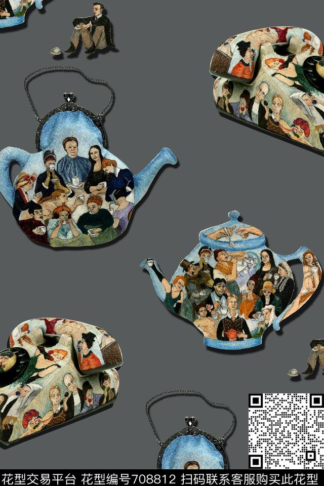 时尚人物茶杯数码印花华亿平台下载（图片编号: 708812） - 瓦栏（Walan）