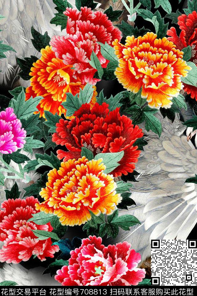 民族风刺绣花卉数码印花华亿平台下载（图片编号: 708813） - 瓦栏（Walan）