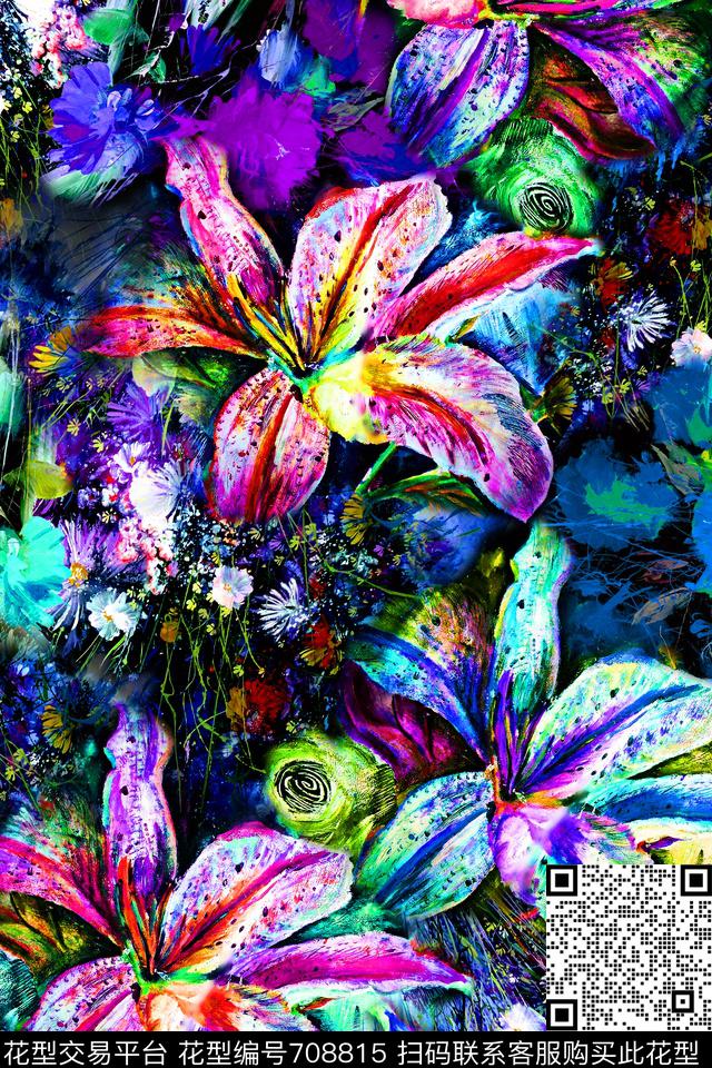 油画花卉油画华亿平台数码印花华亿平台下载（图片编号: 708815） - 瓦栏（Walan）