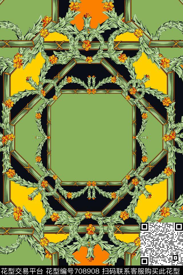 女装欧式纹样佩斯利腰果花数码印花华亿平台下载（图片编号: 708908） - 瓦栏（Walan）