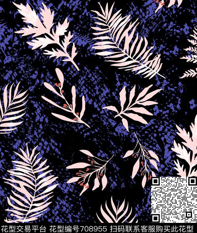 几何植物叶子传统印花华亿平台下载（图片编号: 708955） - 瓦栏（Walan）